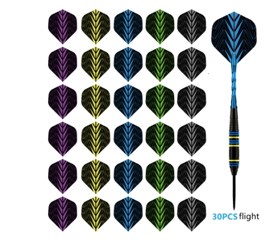 30Pcs/Set Standard Dart Flights Professional Darts Accessories Kit PET Flight Durable Feather Replacement Tail Wing
