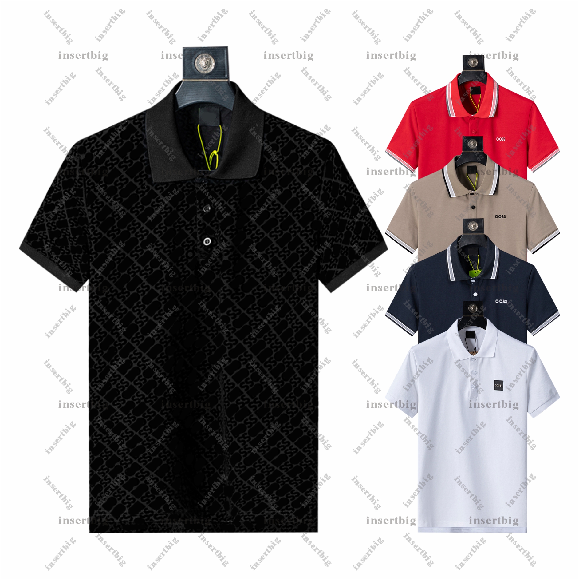 New High end Casual Fashion Mens Polos Neck Short Sleeve 100% Pure Cotton Pink POLO Shirt 24s