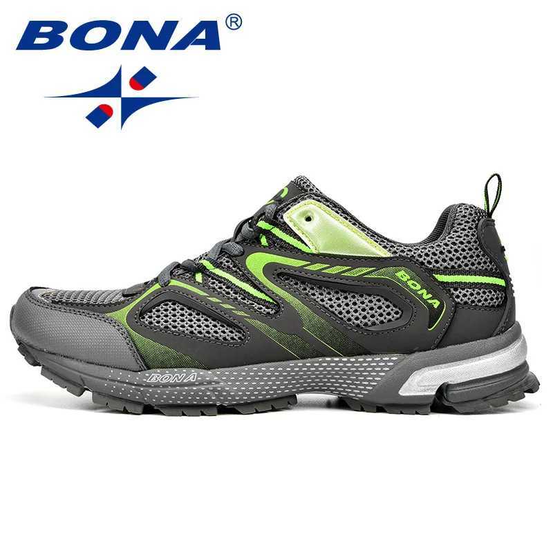 BONA New Arrival Classics Style Men Running Shoes Cow Split Mesh Men Sport Shoes Lace Up Outdoor Jogging Shoes Z250304