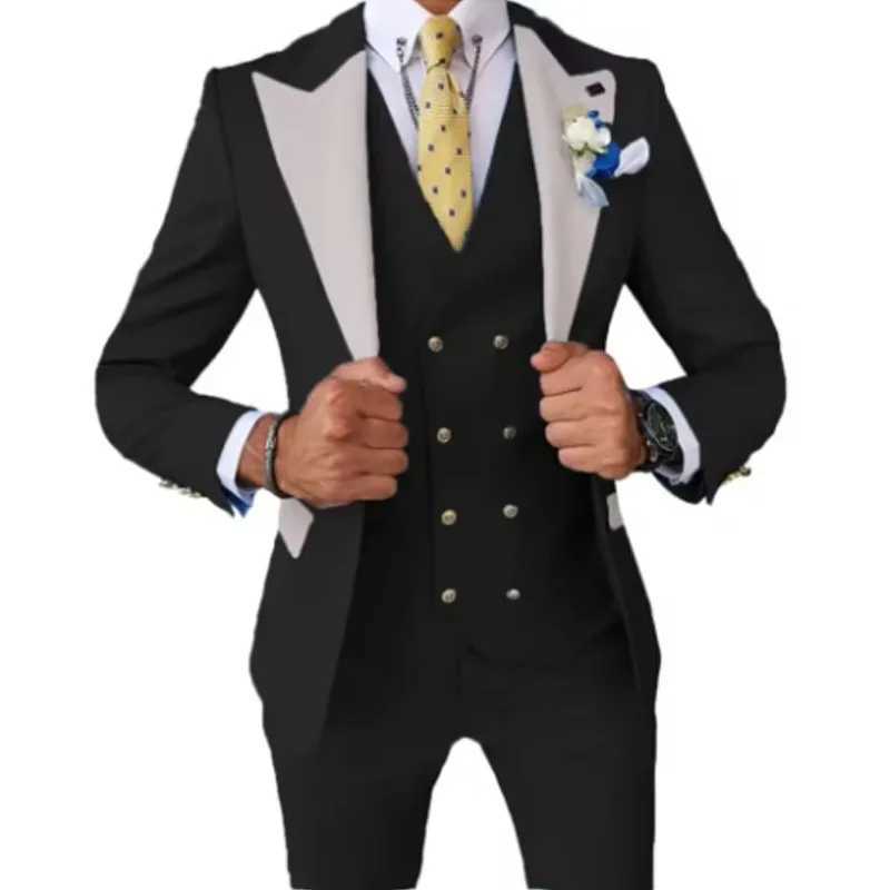 Mens Formal 3Piece Slim Fit Suit Blazer Vest And Pants Classical Style Groomsman Tuxedo Wedding dresses Formal Party Set PromXJ250222