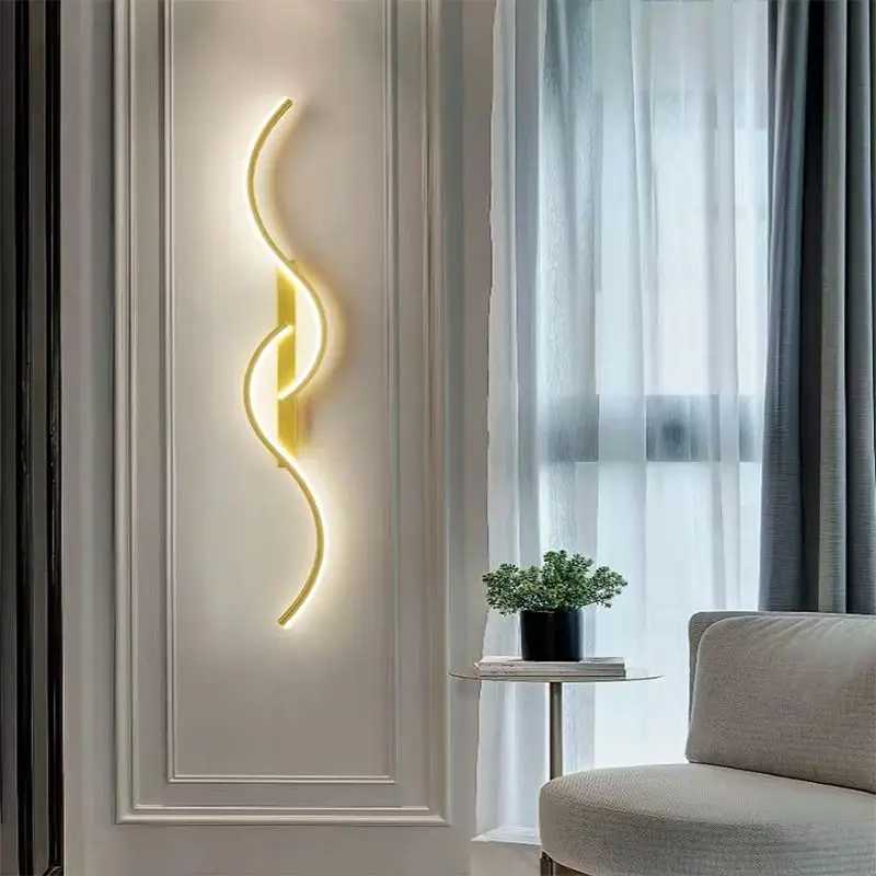 Modern LED Wall Lamp Minimalist Led Light Bedroom Bedside On Strip Wall Sconces Living Room Home Indoor Lighting Fixture Z250220