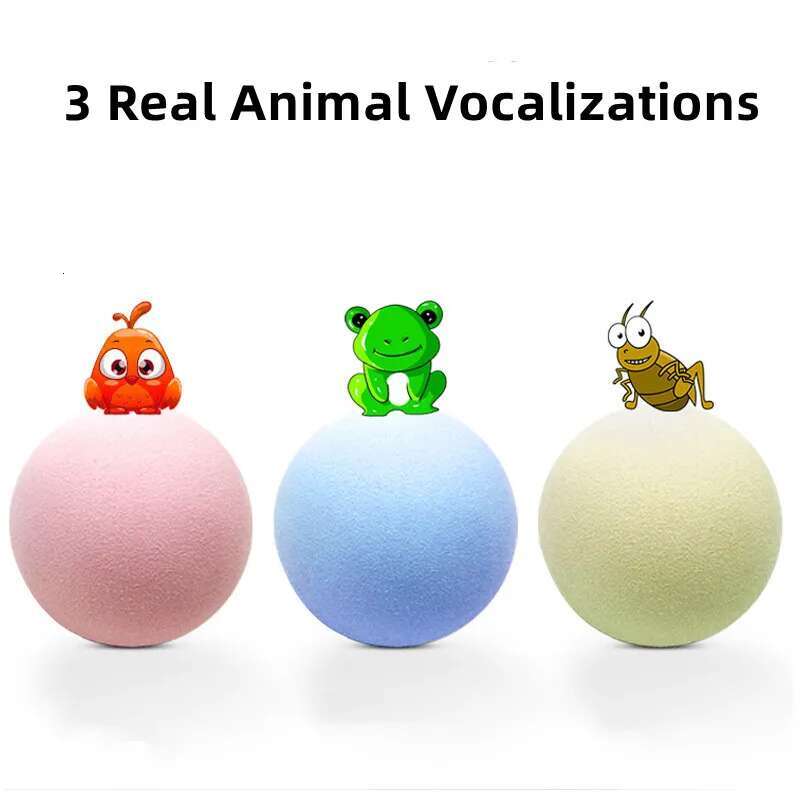 Sound Frogs Birds Chirping Crickets EVA Balls Rolg Cat Plush Soft Self-Heeg Teaser Toys Pet Accessories