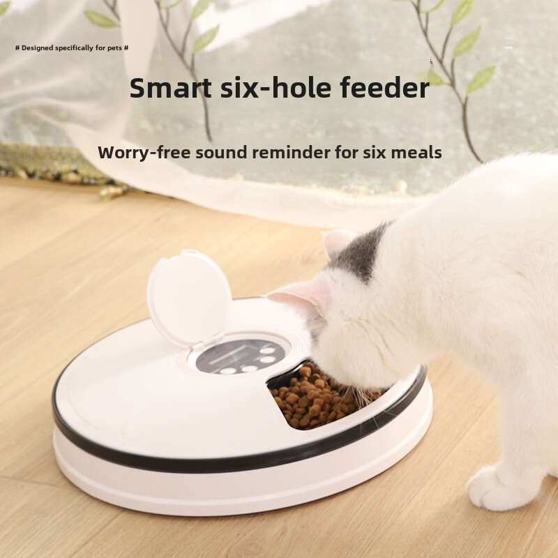 Smart Pet Feeder, 6-Compartment Timed and Portion-Control Automatic Food Dispenser for Dogs and Cats