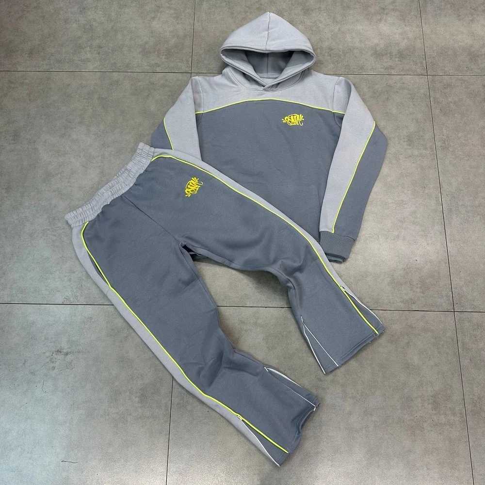 Sy Sweatshirt and Trousers Sports set Jogging Men fleece Hoodie Hooded Tops Pants Women Streetwear Coat Warm patchwork Tracksuit M250221