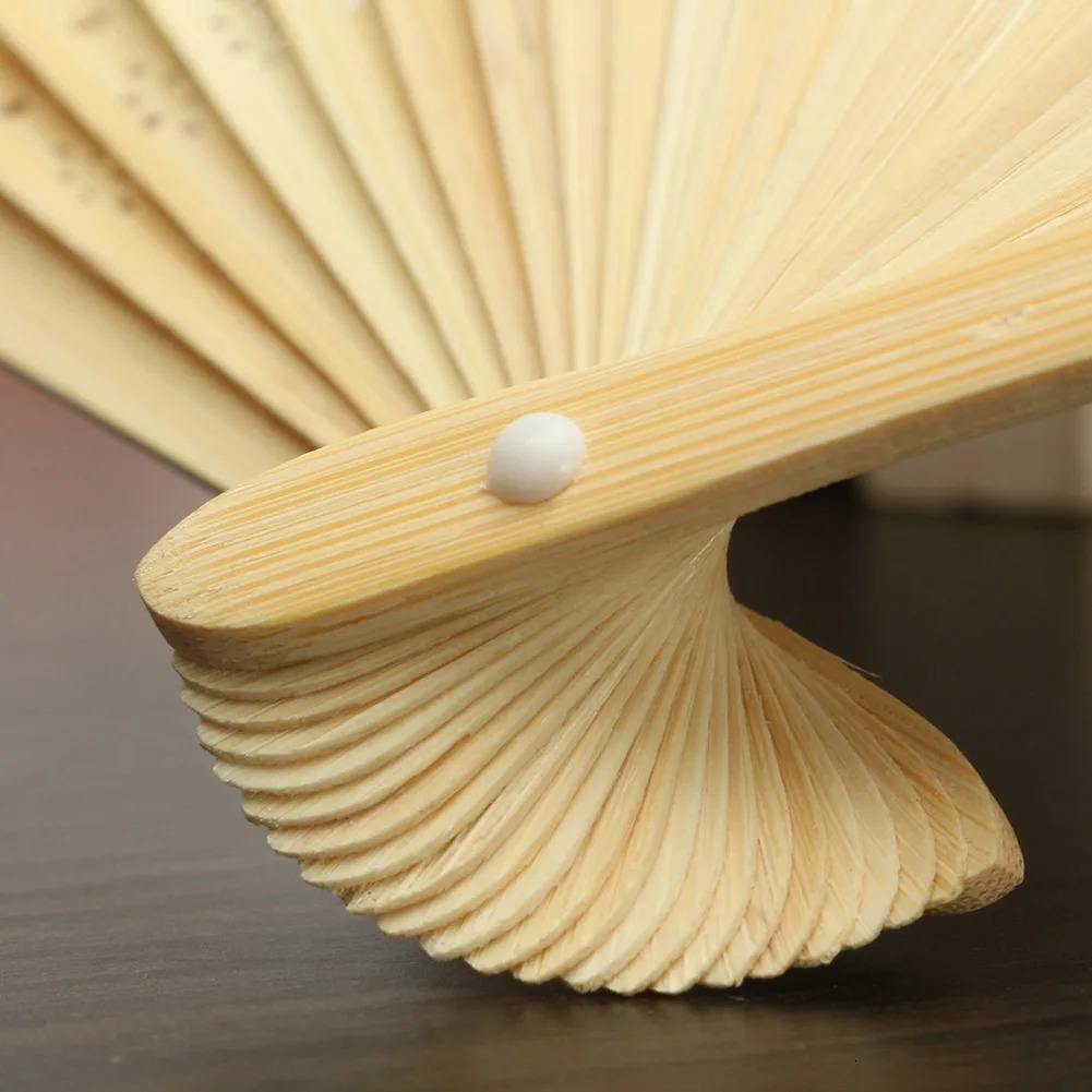 50PCS-1 DIY Paper Bamboo Folding Fan Calligraphy and Painting Practice for Adults and ren Blank White Folding Fan Wedding Gift 250218