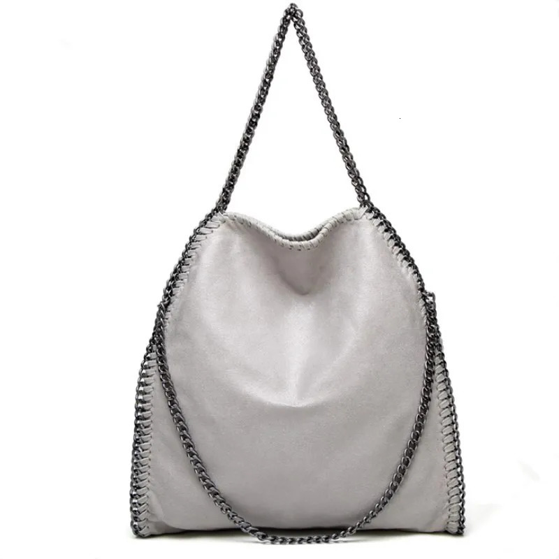 Fashion Womens Chain Shoulder Bag Large Capacity Crossbody Tote Female Foldable Solid Color Handbags Shopping Bags 250218