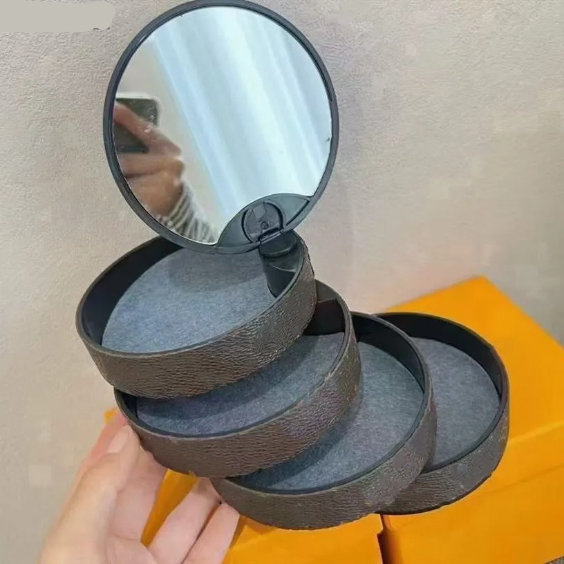Multi-Layer Rotating Jewelry Box with Mirror - Necklace Storage Solution for Bracelets & Earrings