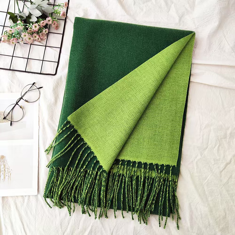 T152 solid color cashmere scarf autumn and winter atmosphere women's advanced sense all-match men's neck warm shawl