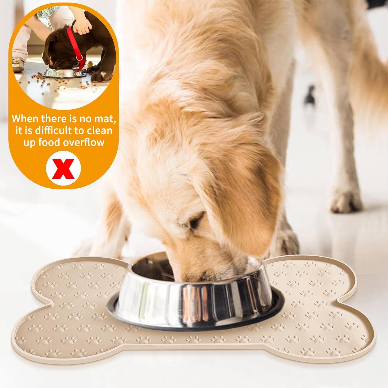 2026 New Dog Food Non-Slip Silicone Bowl Thickened Pet Placemat Waterproof Feeding Mat Suitable For Small Medium-Sized Dog Cat Eating Tray Free Shippi