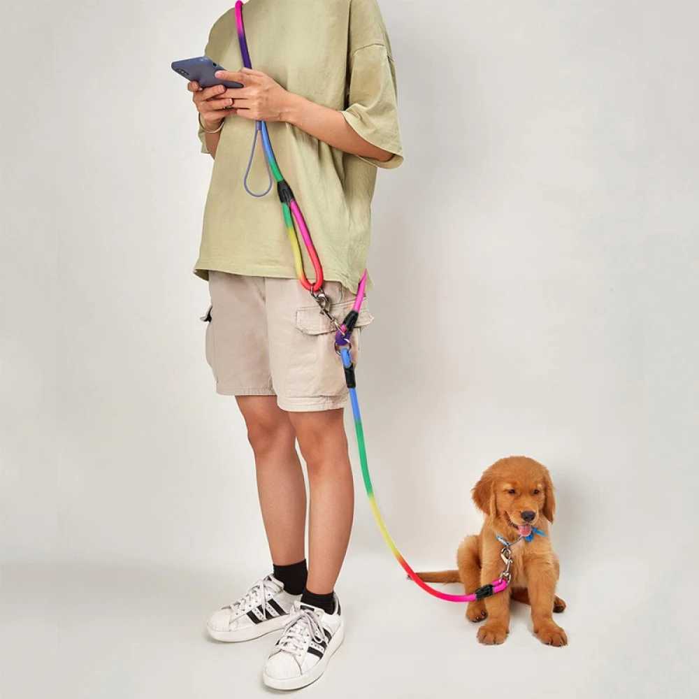 Nylon Dog Leashes Pet Dogs Chain Traction Rope Leads for Running Free Hands Rope Chain for Small Large Dogs Y250704