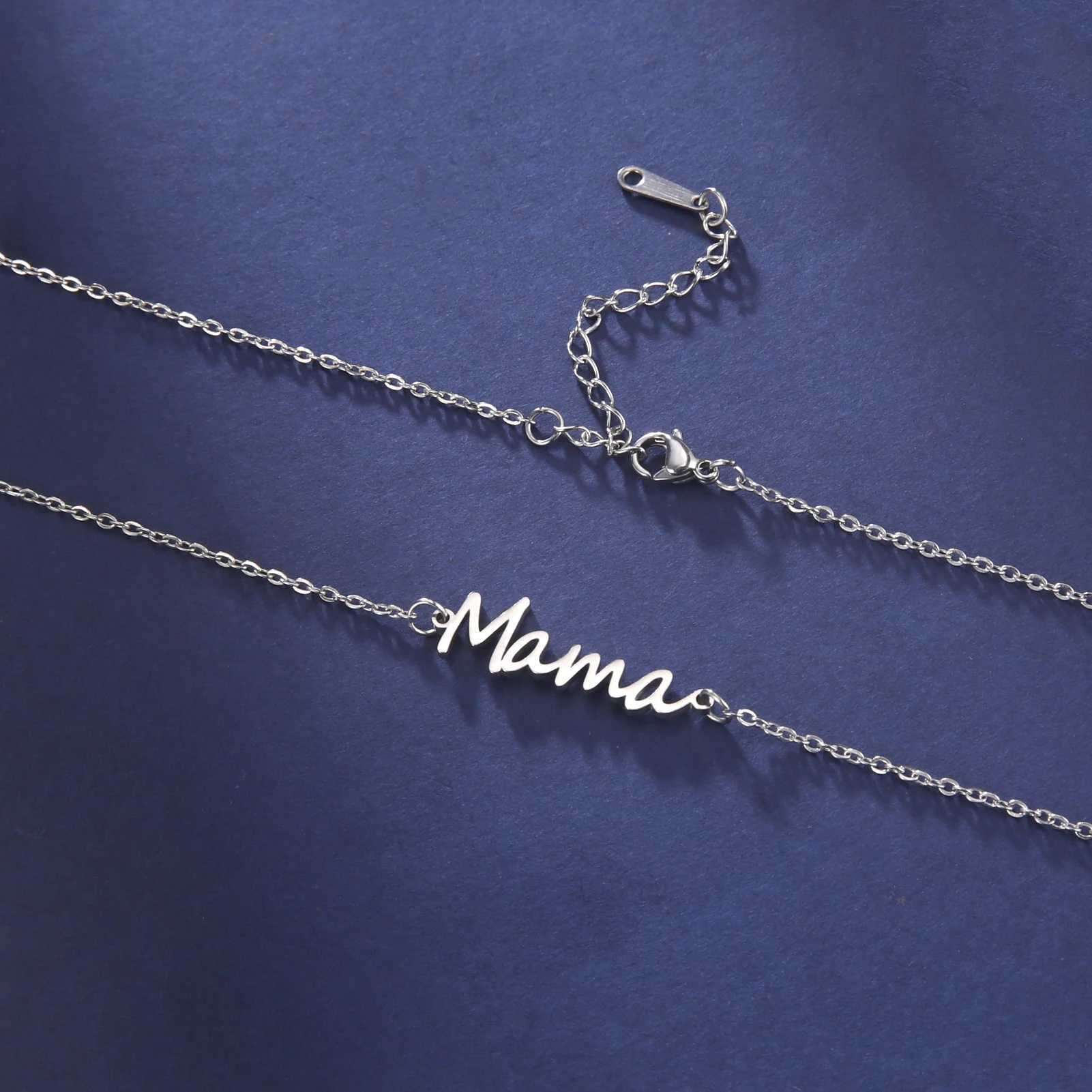 COOLTIME Mom Letters Pendant Necklace for Mom Stainl Steel Charm Clavicle Chain Choker Mothers Day Jewelry Birtay Gift W250221