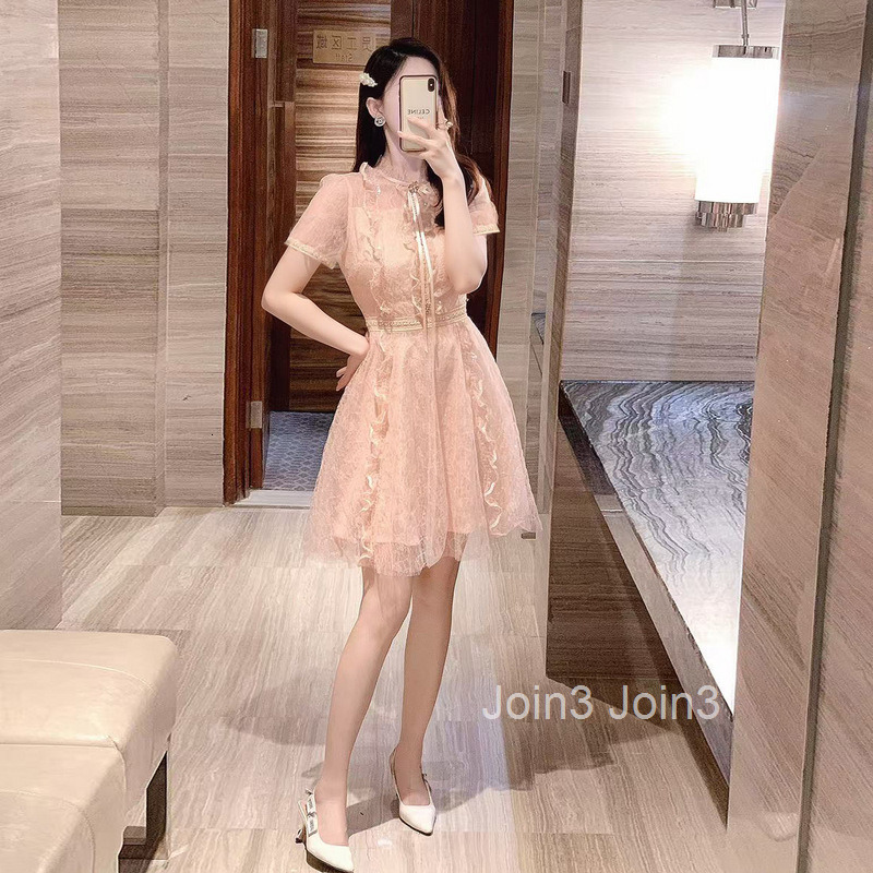 new womens clothing temperament mesh fairy character appears thin and tall dress
