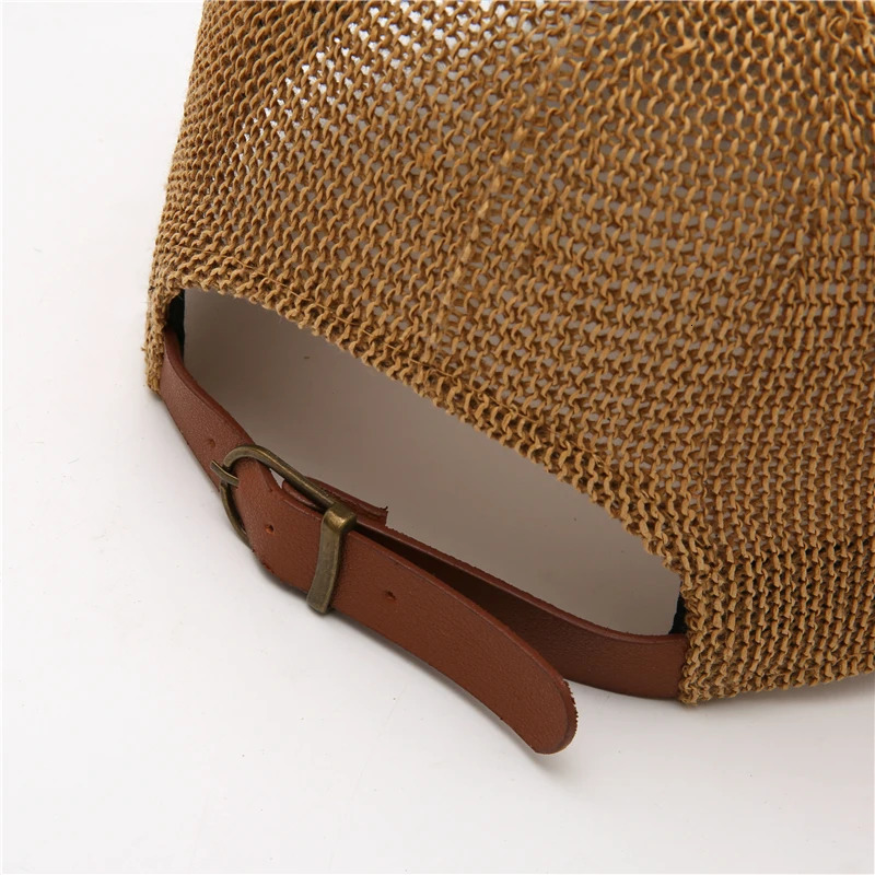 Straw Hat Woman Outdoor Casual Sun Hats Sunscreen Summer Baseball Cap adjustable Fashion Solid color Anti-UV cap 250221