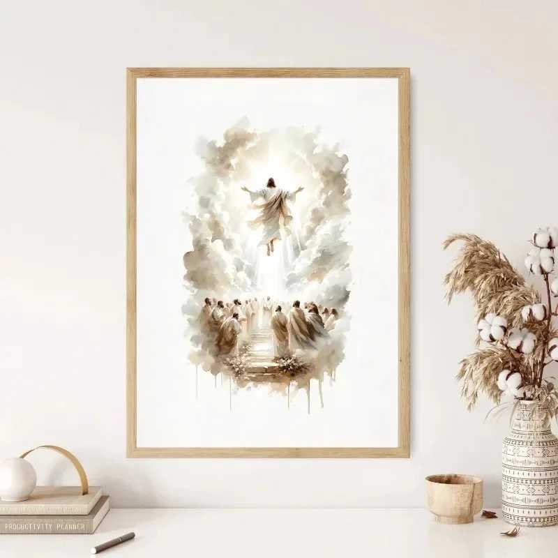 Jesus Sketch Canvas Posters Bible Verses Shepherd Faith Prints Painting Decor Wall Art Poster Living Room Decor Y250218