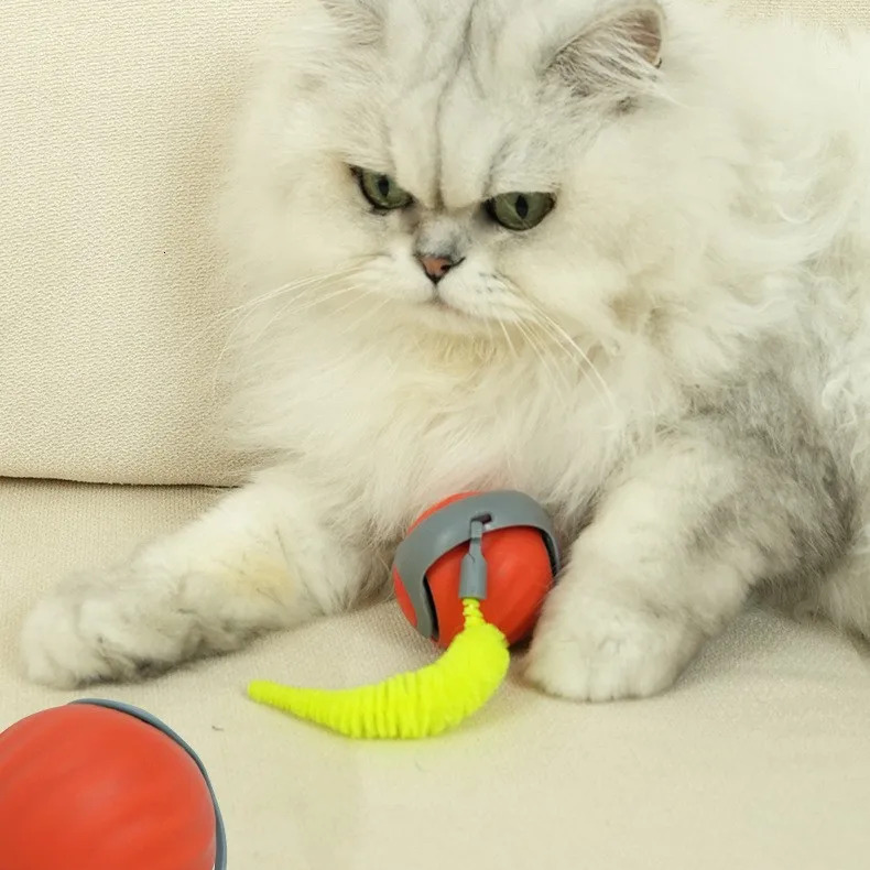 Smart Toy Electric Ball for Cats With Feather Teaser Intelligent Automatic Movement Active Scrolg Pet Toys Supplies
