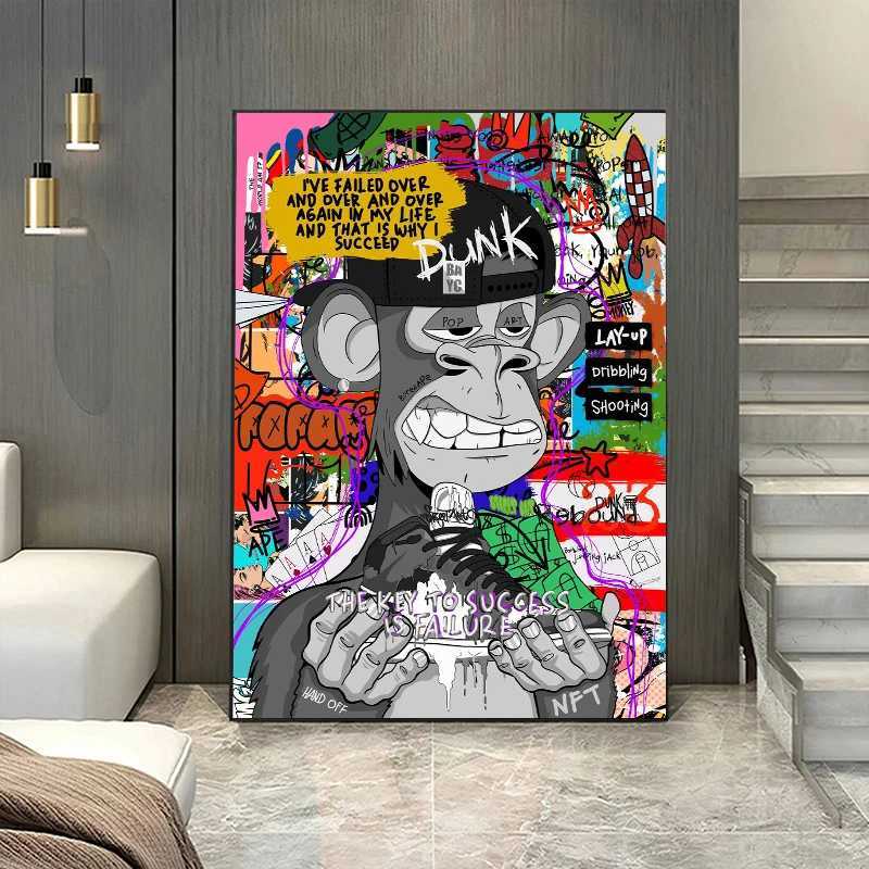 Abstract Graffiti Poster Canvas Painting Banksy Pop Art Portrait Poster Print Wall Art Picture for Nordic Living Room Home DecorT250221