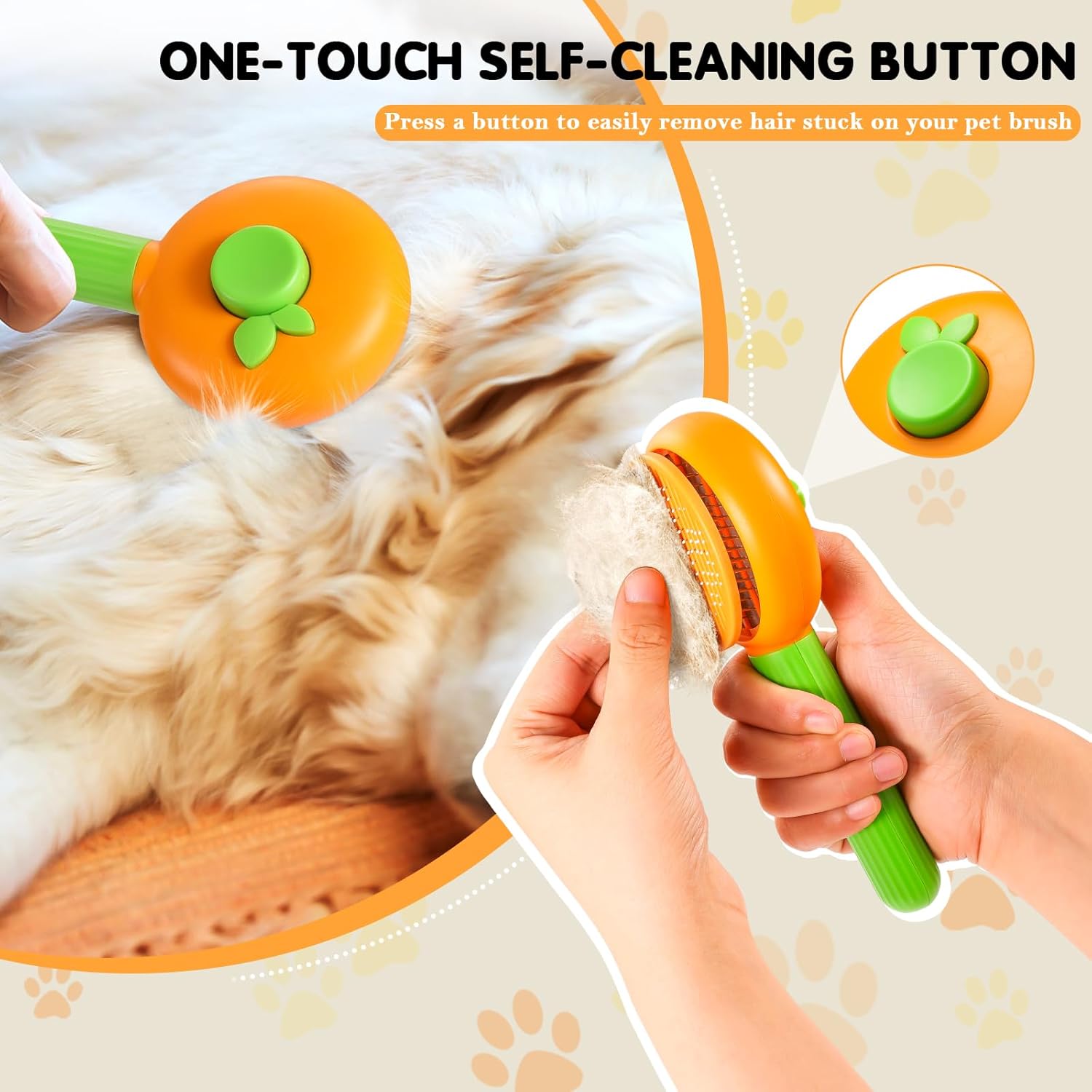 New pet brush Cat brush with release button, dog brush, pet hair removal brush, deep cleaning pet brush to remove loose hair