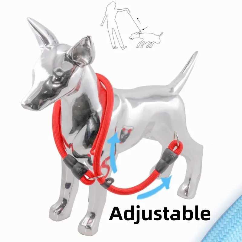 Dog Collar P Chain for Dog Walking Adjustable Dogs Collar P Rope Pet Collars Nylon Dogs Harness Puppy Training Rope Pet Supplies Y250704