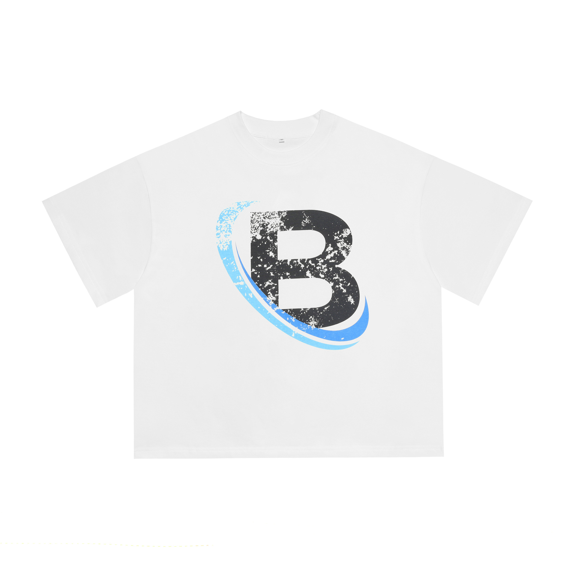 Bii3638 Mens Women T shirt High Street Hip Hop CollectionBig Head Cartoon Funny Print Round Neck Short Sleeve Tees