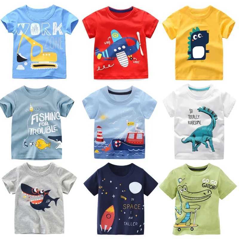 2 3 4 5 7 9 Summer Baby Boy Short sleeved T-shirt Childrens Cotton Top Little Boy KF1022 W250221