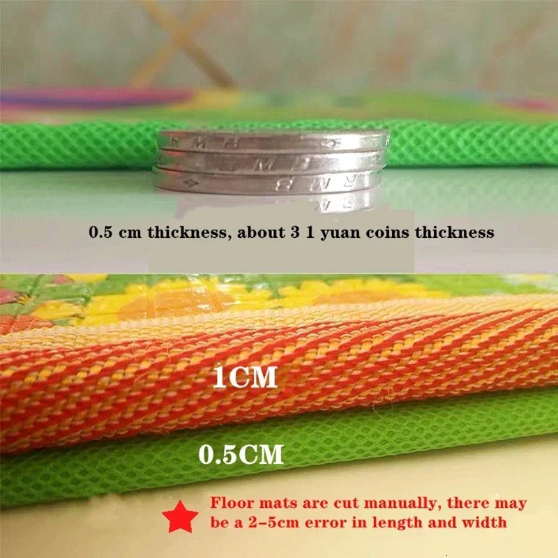 200cm180cm Thick Baby Crawling Play Mats Cartoon Lion Giraffe Folding Mat Carpet for Childrens Safety Rug Playmat 250221