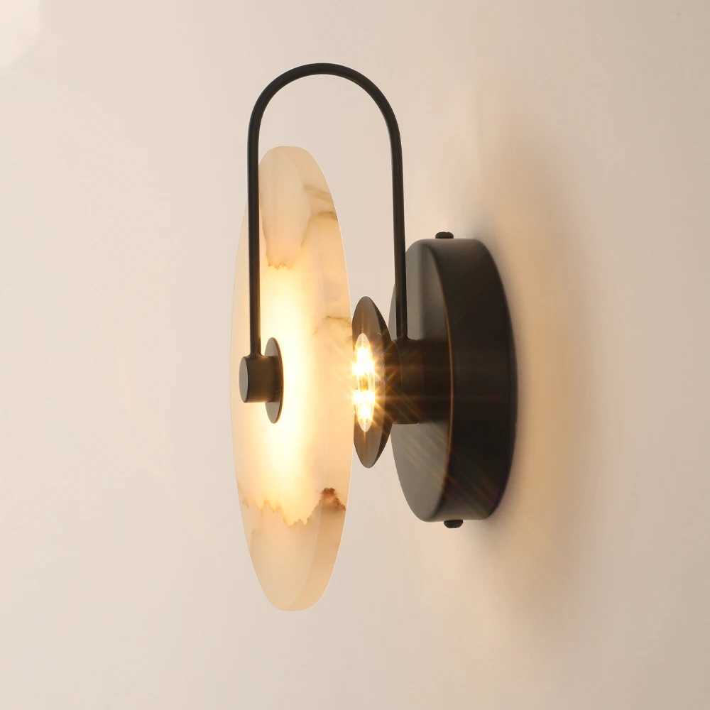 Modern Marble alabaster Led wall Lamp bedroom home decor Decoration Lampshade Lighting Fixture for Gold Lamps stair sconce stone Z250220