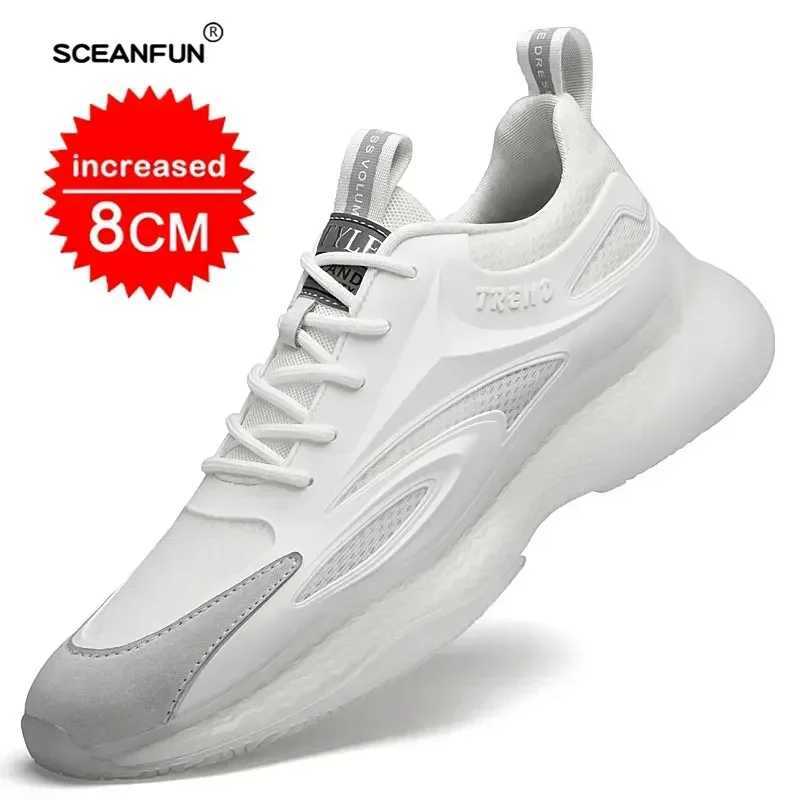 Men casual sneakers elevator breathable mesh heightening shoes for Man NEW top 8cm hidden h height increased designer Z250224