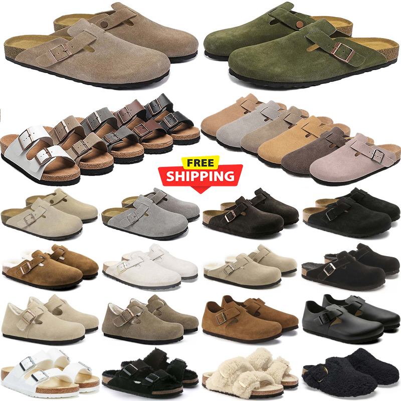 Free Shipping Designer birkentocks clog sandals clogs heels slippers slides for mens famous womens Boston flats Arizona fur mules furry Flip Flops