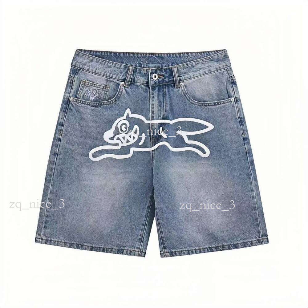 Designer billionaires boys club black jeans for mens Fashion BBC icecream Shorts brand Denim jean man short pant y2k Pants Ink Prints high quality fly