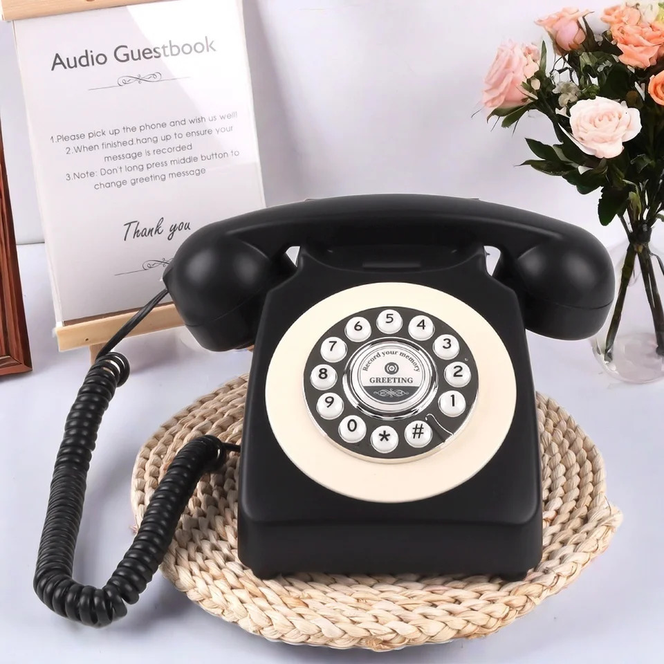 Audio Guest Book Wedding Phone Bridal Gifts Vintage Telephone Record Customized Voice Message for Your Party y250108