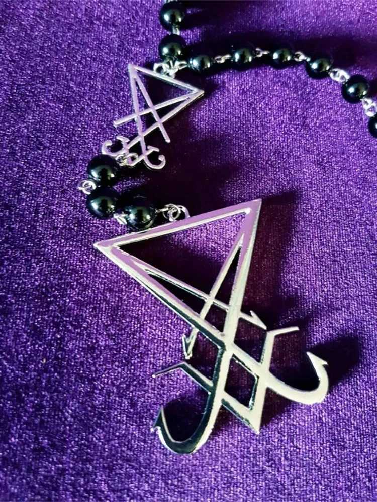 New Sigil Lucifer Rosary Luciferian Necklace occult goth gothic Necklaces left hand path rosary satanic W250221