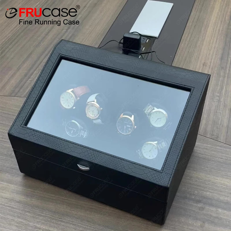 FRUCASE PU Watch Winder for automatic watches automatic winder 6 watches 250221