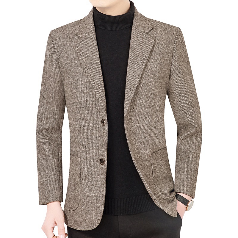 F223Autumn 2024 Elegant Businessmen's Blazer with Matching Pants Modern Middle Age Fashion