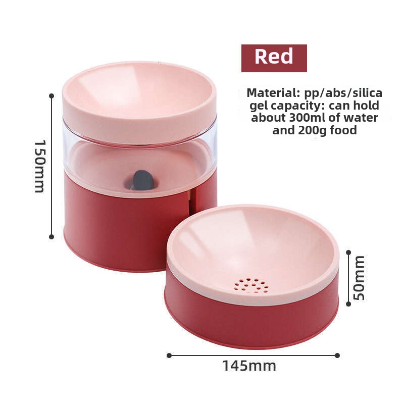 Dual Use Cat & Dog Bowl Colorful Auto Feeder with Raised Neck Protection for Food and Water Supply