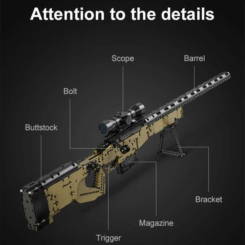 Cada 979Pcs City Technical Police Military Weapon Sniper Building Blocks WW2 For Assault Rifle Bricks Toys for Kids Gifts