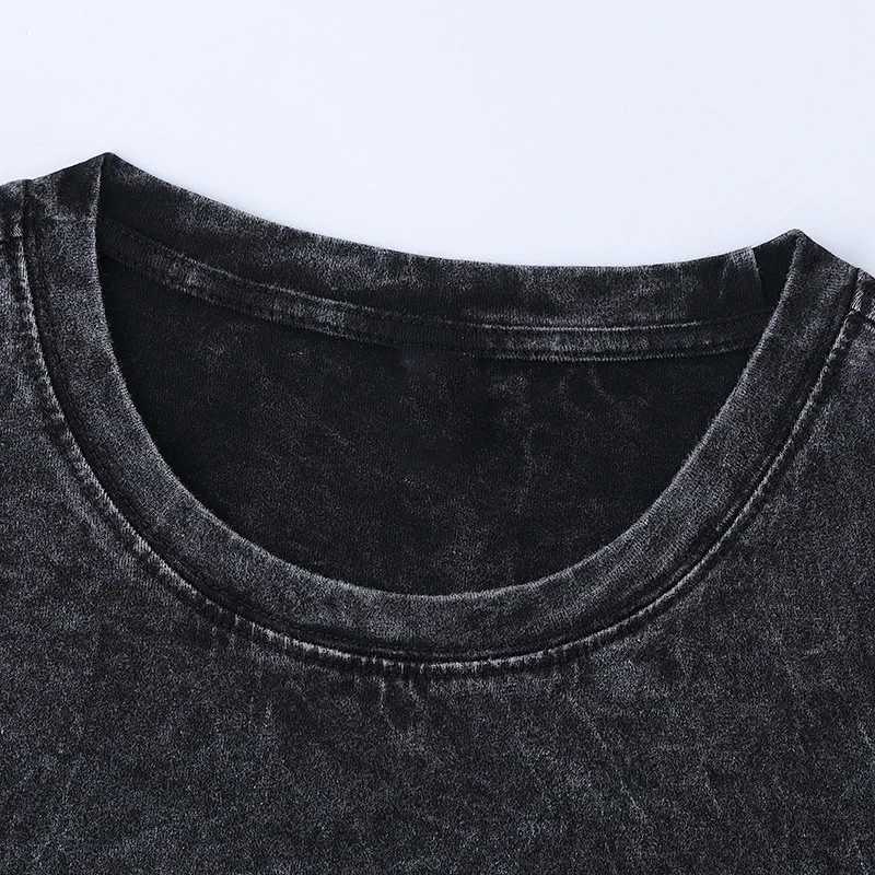 Anim Printed Washed Short Sleeves Retro Fashion Mens and Womens Short Sleeves Casual Sports Short SleevesT250318