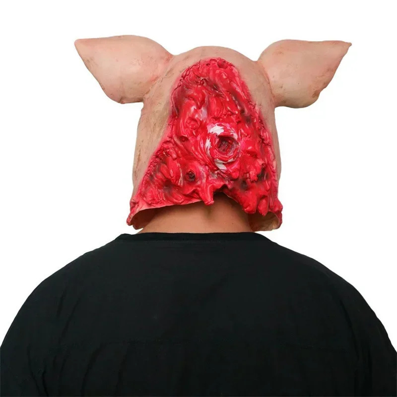 Horror Latex Animal Pig Mask Novelty Halloween Carvial Easter Costume Accessory Cosplay Wine Party Prop School Funny Adults Toy 250222