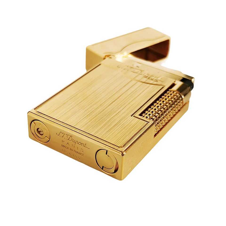 Memorialize Brass Cigarette Gas L2 Lighter Dual Flame Bright Sound Cool Smoking Accessories Men Anniversary Gifts Double Fire Y250222