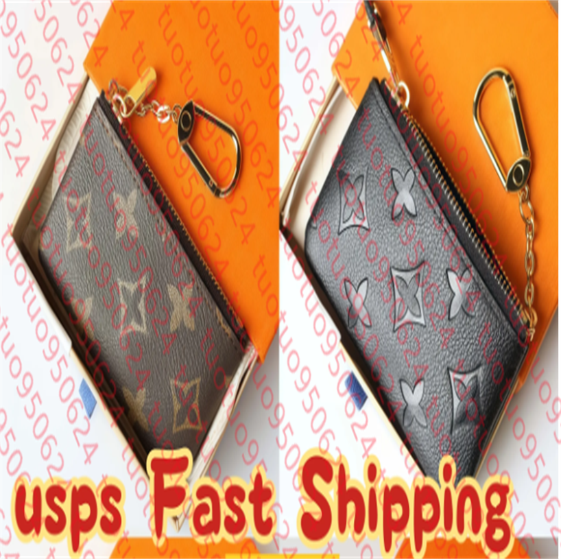 Top Designers Mini Wallet Fashion Womens Mens Keychain Ring Credit Card Holder Coin Purse M62650 With box and dust