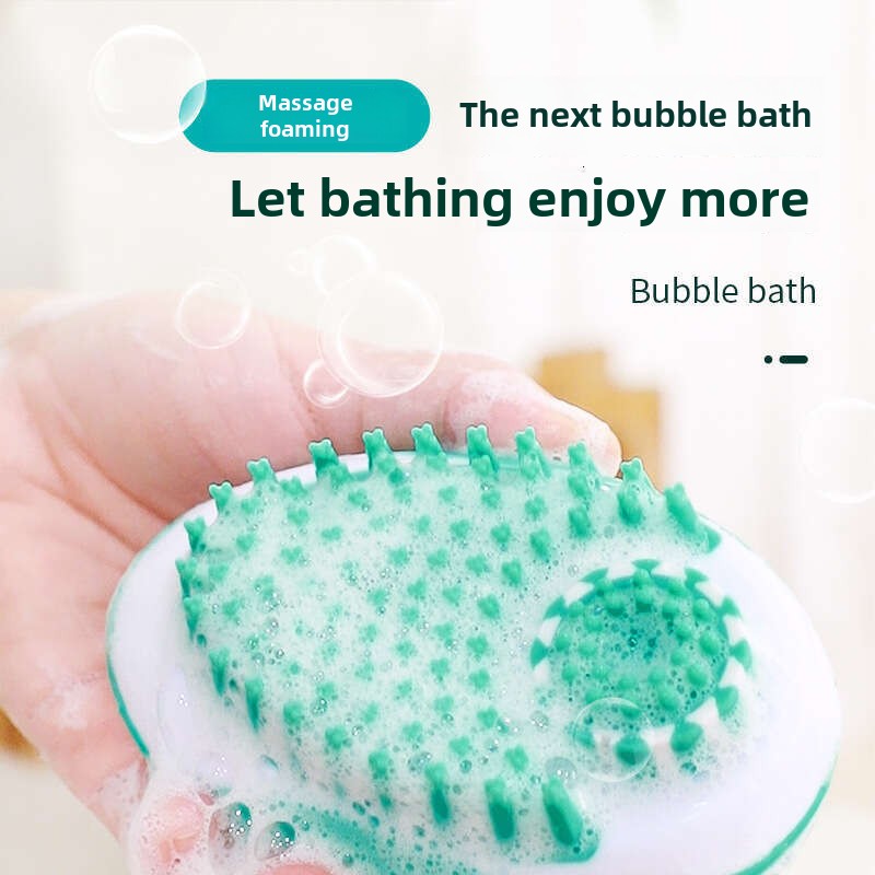 Mouse-Shaped Pet Massage Bath Brush - Press-to-Dispense Water, Dual-Purpose Cleaning and Massage Brush for Dogs and Cats