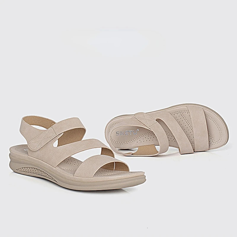 Womens casual sandals 2025 summer fish mouth womens wedge high heels slip on lightweight and comfortable beach shoes Zapatos De Mujer 250218