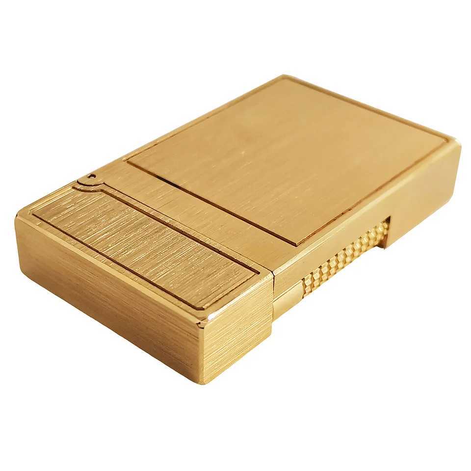 Memorialize Brass Cigarette Gas L2 Lighter Dual Flame Bright Sound Cool Smoking Accessories Men Anniversary Gifts Double Fire Y250222