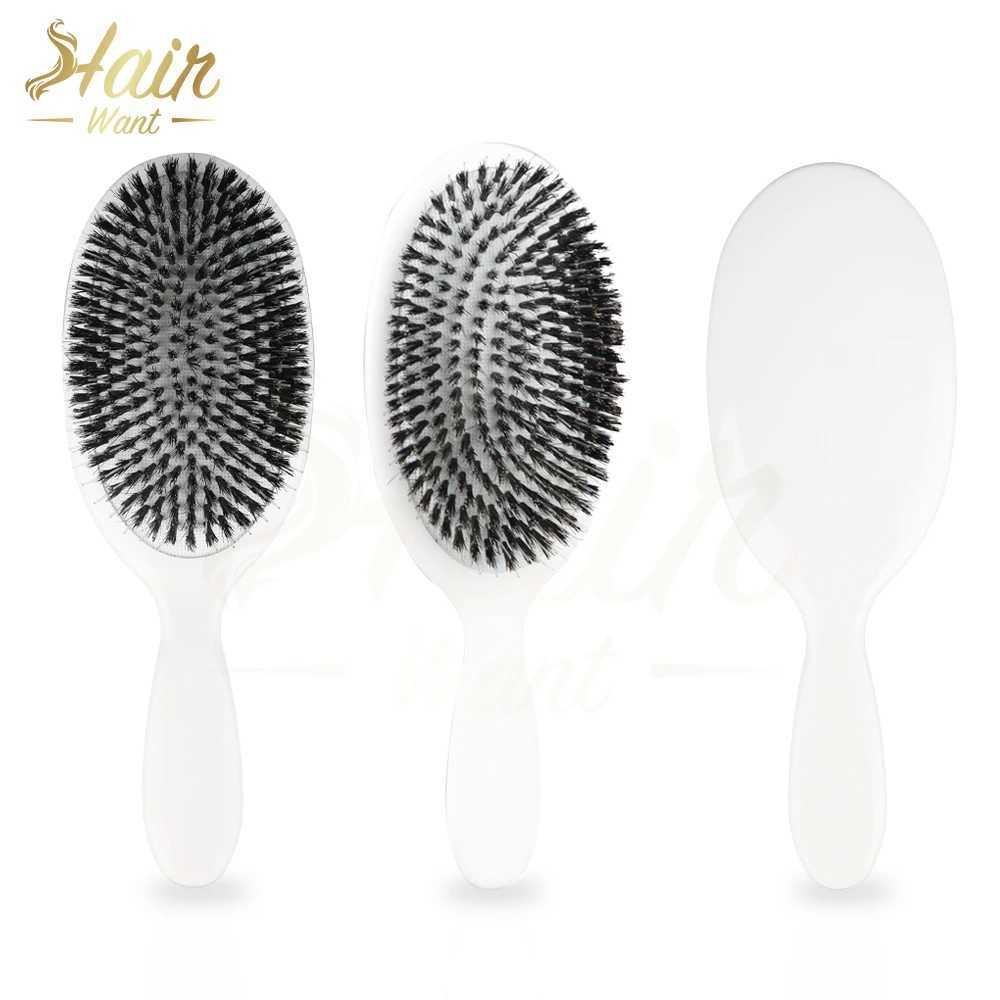 Hair Want Boar Bristle and Nylon Hair Comb Anti-static Hair Extension Brush Detangling Hair Brush Hairdressing Massage CombT250222