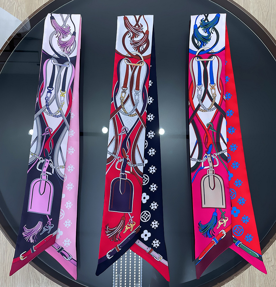 personality Classic Design Womens Headband Fashion Bag Scarfs Designer Scarf For Women Hair Thin Scarves Neck Tie 120*8cm 20style