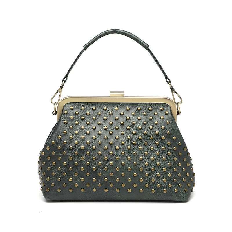 Annmouler Vintage Women Shoulder Bags Brand Designer Crossbody Large Capacity Shell Rivet Tote Bag Purses Bolso Muj
