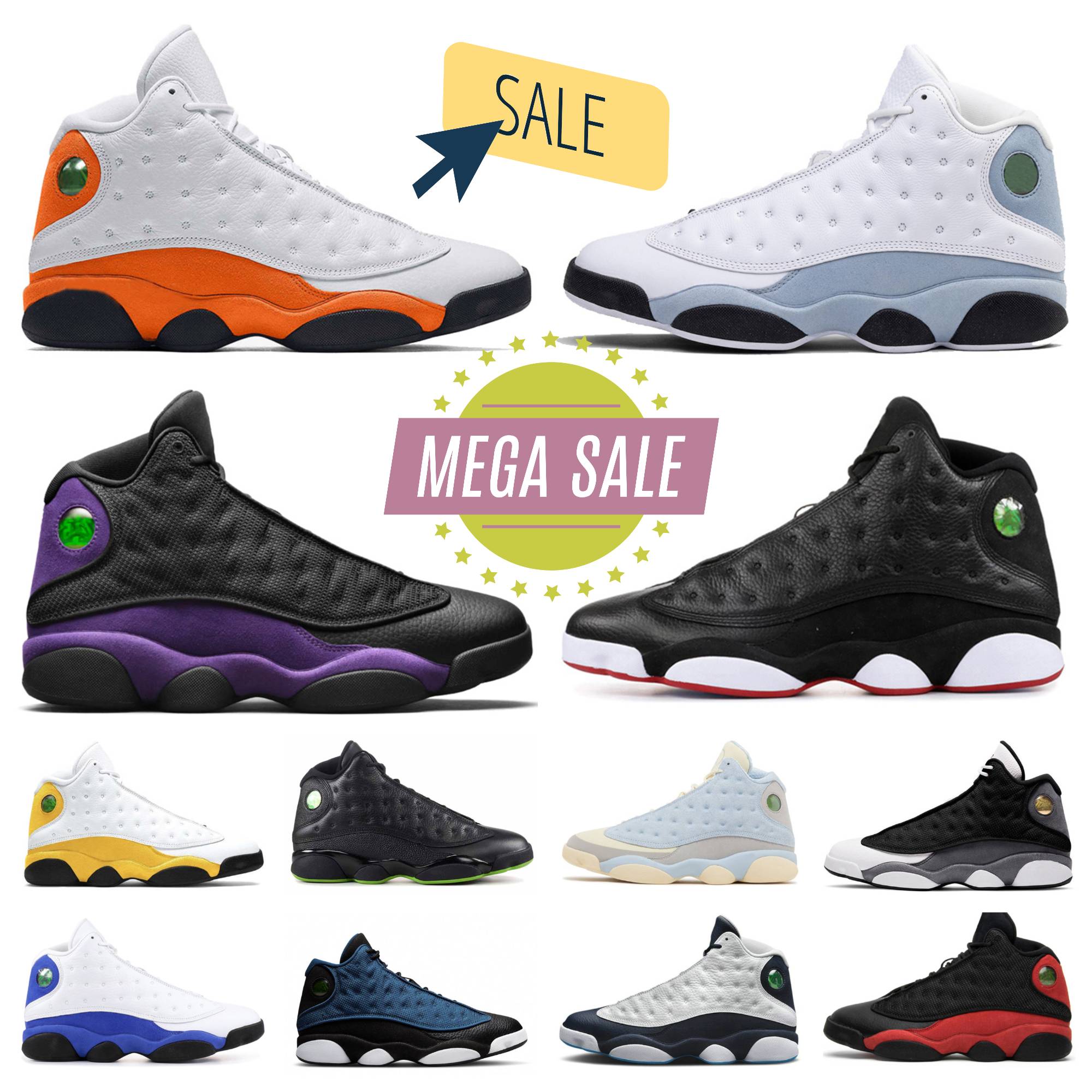Top Designer Mens 13 Basketball Shoes Black Flint Cat 13s Dune Red Blue Grey Hyper Royal Court Purple SoleFly Playground Men Womens Outdoor Sneakers Sports size 36-47