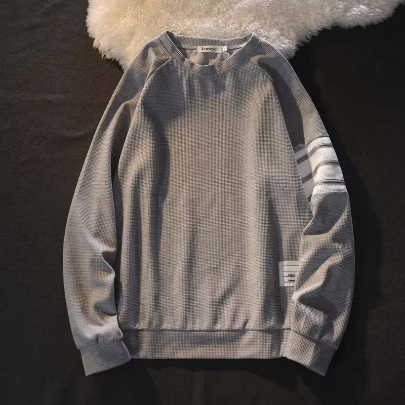 KC02231 Spring and Autumn Waffle White Sweater Long Sleeve Top