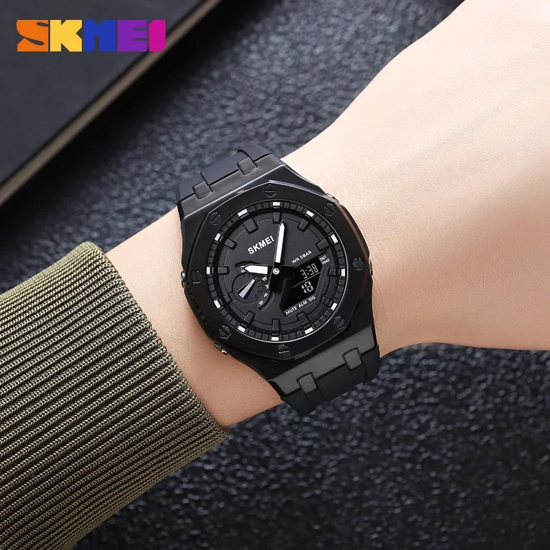 SKMEI Mens Watch 2243 Student Electronic Watch Multi functional Sports Waterproof Night Glow Electronic Watch 250217