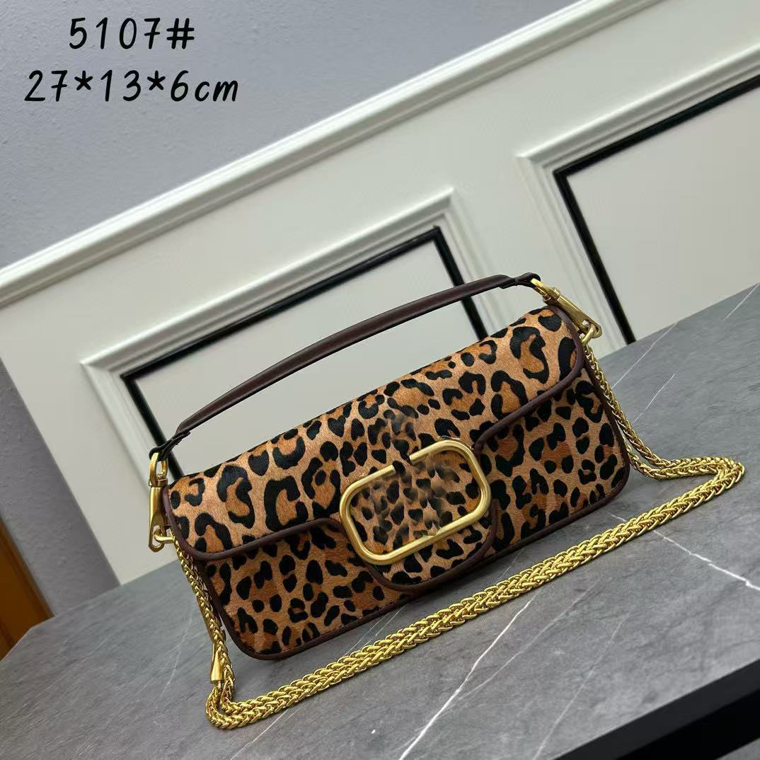 Fashion luxurys designer leopard print shoulder leather bag Golden hardware Detachable handle and chain handbag women's cross body bag sexy Unique mini tote bag