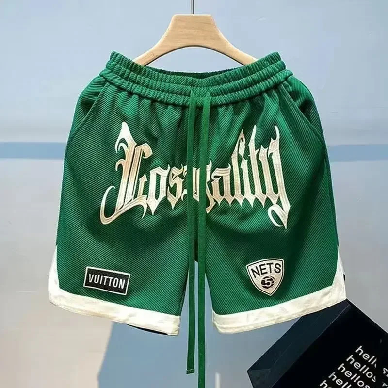 Summer Mens Shorts Korean Fashion Embroidery Shorts Streetwear Harajuku Letter Sports Shorts Casual Mens Clothing Short 250222